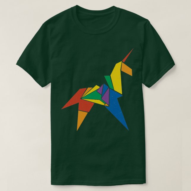 Origami Unicorn Replicant LGBT T-Shirt (Design Front)