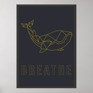 Origami whale affirmation poster to self-accept