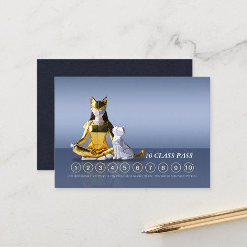 Origami Yoga Meditating Catwoman  Cat Class Pass Appointment Card