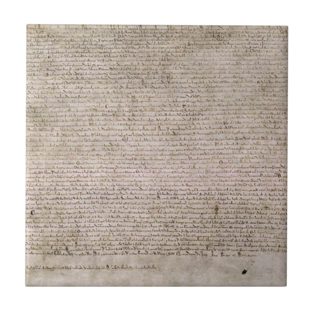 ORIGINAL 1215 Magna Carta British Library Ceramic Tile | Zazzle