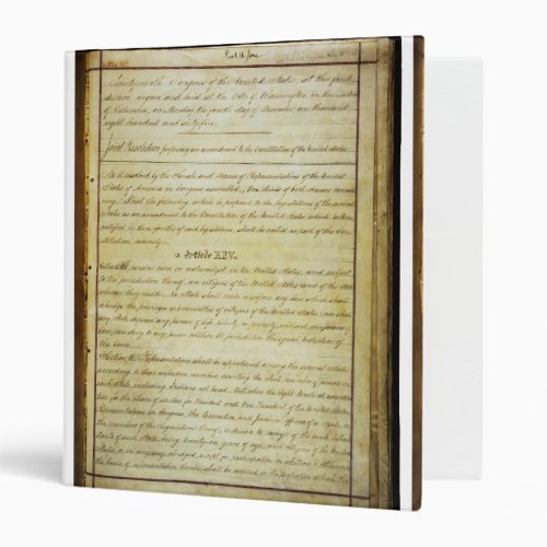 ORIGINAL 14th Amendment US Constitution 3 Ring Binder