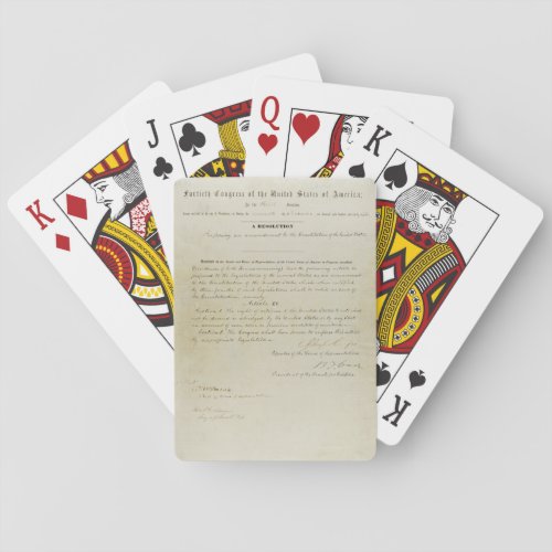 ORIGINAL 15th Amendment US Constitution Playing Cards