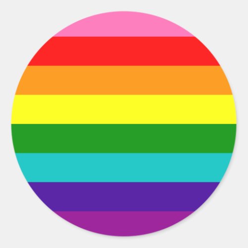 Original 8_Stripe LGBT Gay Pride Rainbow Flag Classic Round Sticker