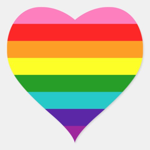 Original 8_Stripe LGBT Gay Pride Rainbow Flag Heart Sticker