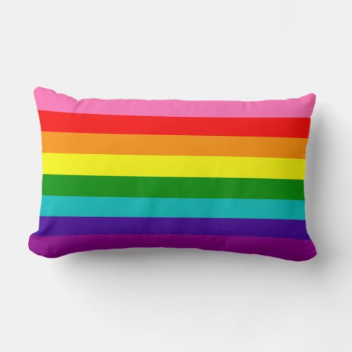Original 8_Stripe LGBT Gay Pride Rainbow Flag Lumbar Pillow