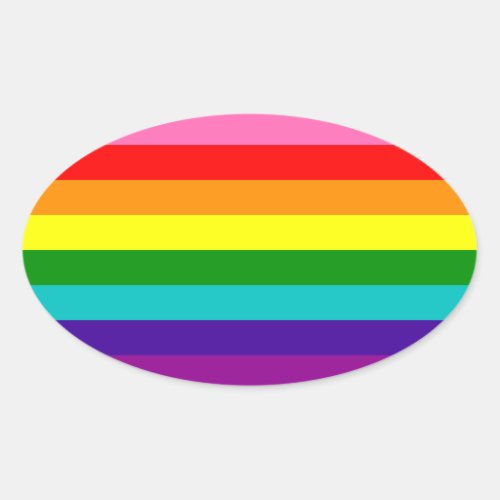 Original 8_Stripe LGBT Gay Pride Rainbow Flag Oval Sticker