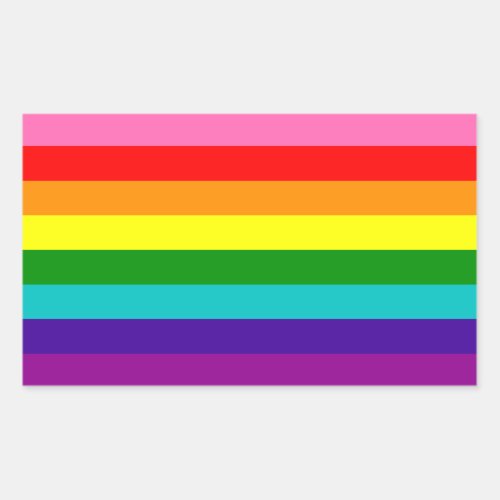 Original 8_Stripe LGBT Gay Pride Rainbow Flag Rectangular Sticker