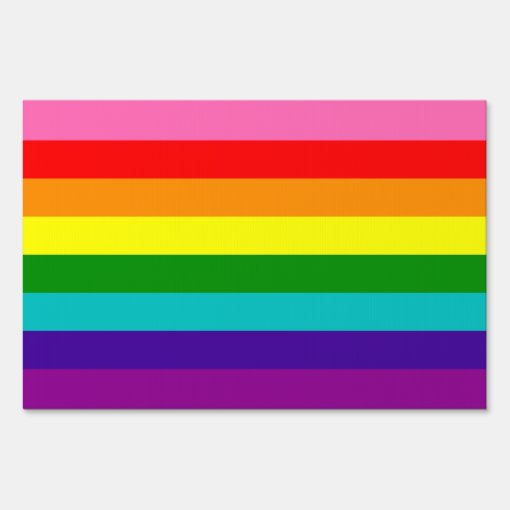 Original 8-Stripe LGBT Gay Pride Rainbow Flag Sign | Zazzle