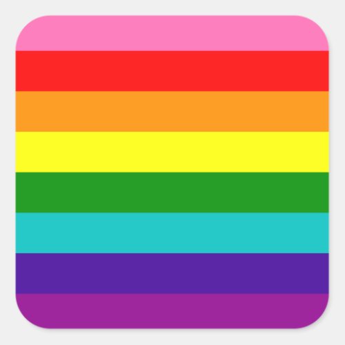 Original 8_Stripe LGBT Gay Pride Rainbow Flag Square Sticker