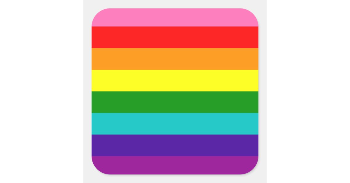 Original 8-Stripe LGBT Gay Pride Rainbow Flag Square Sticker | Zazzle