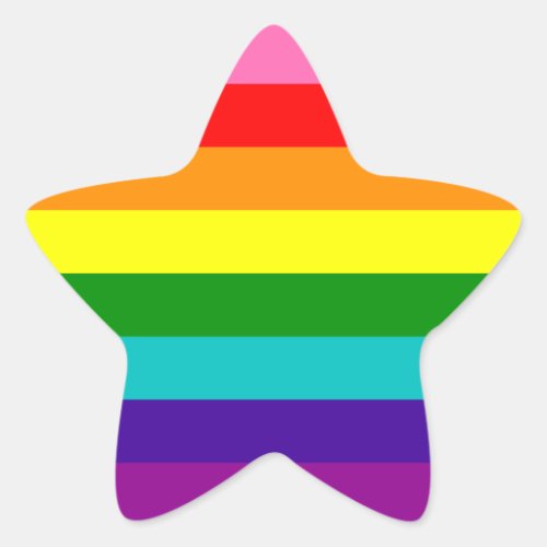 Original 8_Stripe LGBT Gay Pride Rainbow Flag Star Sticker