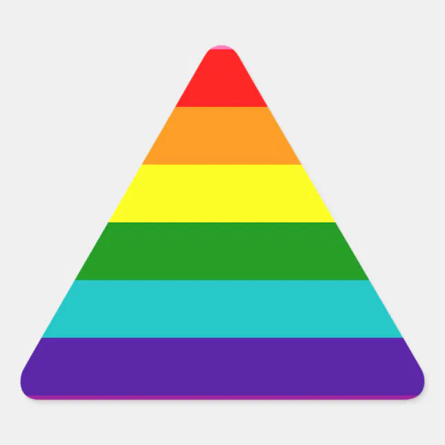 Original 8-Stripe LGBT Gay Pride Rainbow Flag Triangle Sticker | Zazzle
