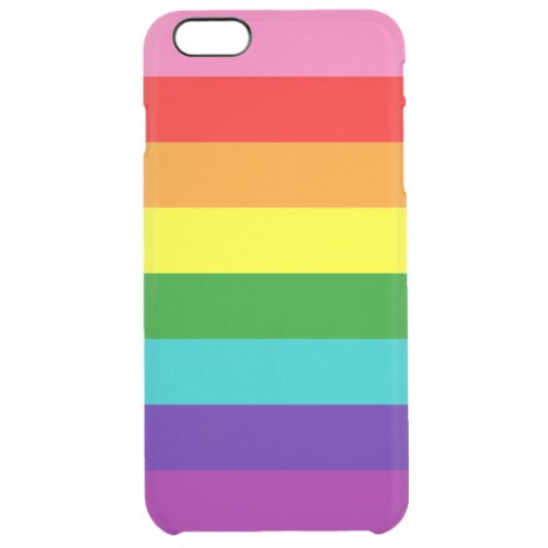 Original 8_Stripe LGBT Gay Pride Rainbow Flag Clear iPhone 6 Plus Case