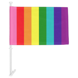 Original 8 Stripe Rainbow Pride Parade Car Flag