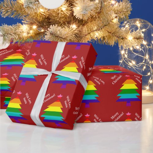 Original 8 Stripes LGBT Pride Flag LGBTQ Christmas Wrapping Paper