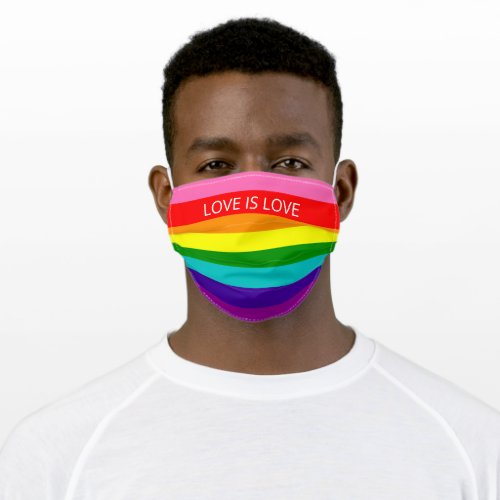 Original 8 Stripes LGBT Rainbow Colors Add Text Adult Cloth Face Mask