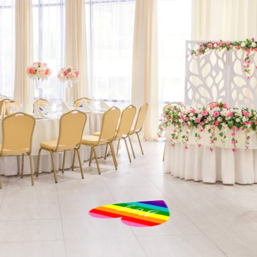 Original 8 stripes LGBTQ Heart Gay Wedding Floor Decals