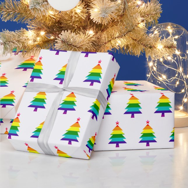 Original 8 Stripes Pride Flag LGBTQ Christmas Tree Wrapping Paper (Holidays)