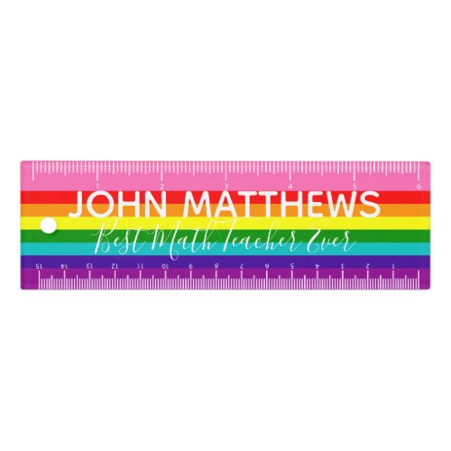 Original 8 Stripes Rainbow Flag LGBT Pattern Ruler