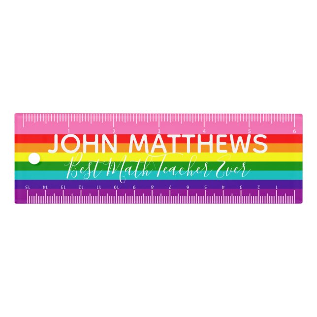 Original 8 Stripes Rainbow Flag LGBT Pattern Ruler (Front)