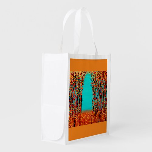 original abstract art Autumn Color Grocery Bag
