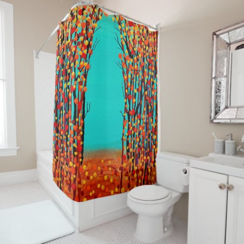 original abstract art Autumn Color Shower Curtain