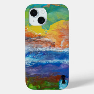 original abstract art Big Wave morning iPhone 15 Case