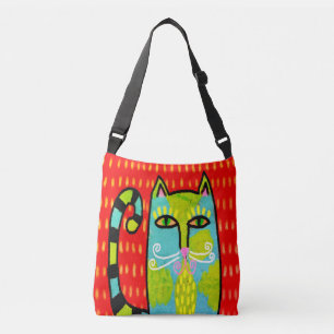 Original Abstract Art Cat Tote Bag