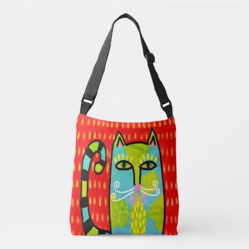 Original Abstract Art Cat Tote Bag