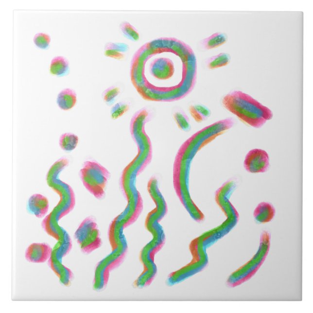 Original Abstract Art Ceramic Tile (Front)