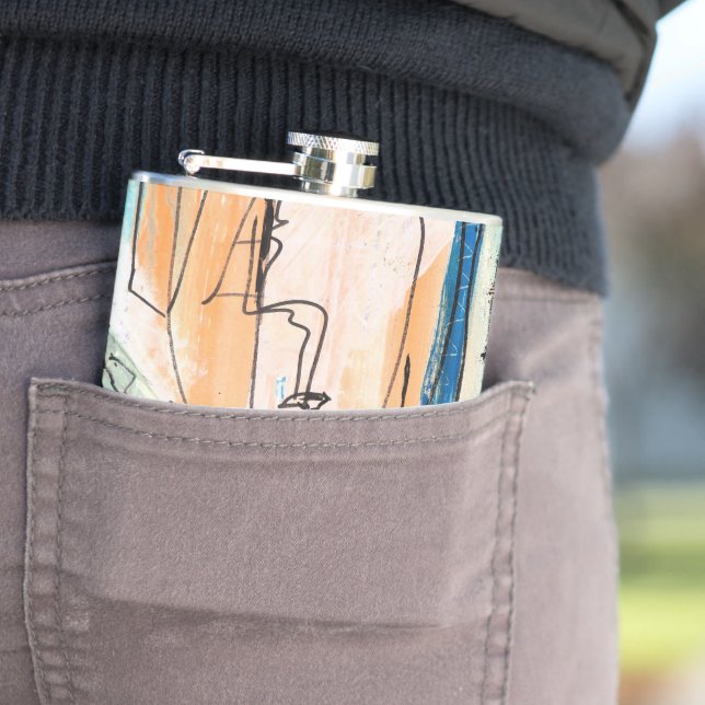 Original Abstract Art  Flask (In Situ)