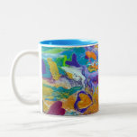 Original Abstract Art Hearts Adrift Two-tone Coffee Mug at Zazzle