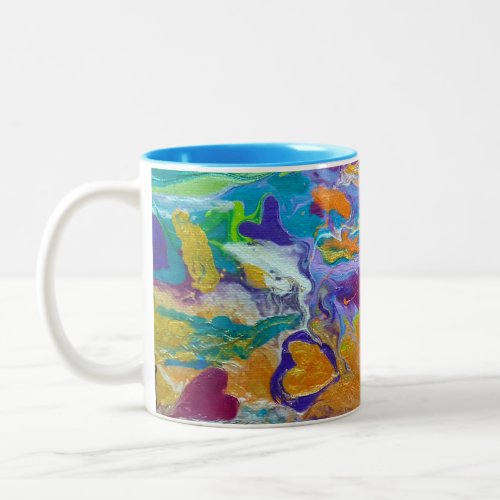 original abstract art Hearts Adrift Two_Tone Coffee Mug