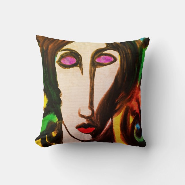 Original Abstract Art Throw Pillow (Front)