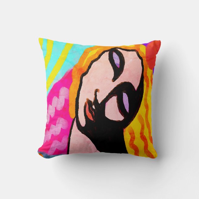 Original Abstract Art Throw Pillow (Front)