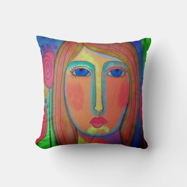 Original Abstract Art Throw Pillow (Front)