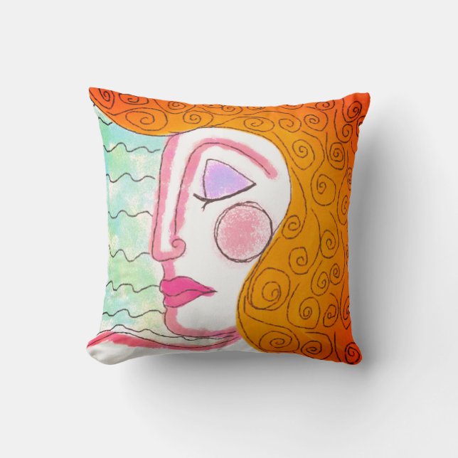 Original Abstract Art Throw Pillow (Front)