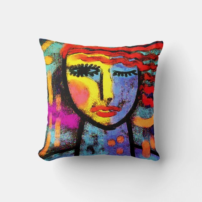 Original Abstract Digital Art Throw Pillow (Front)