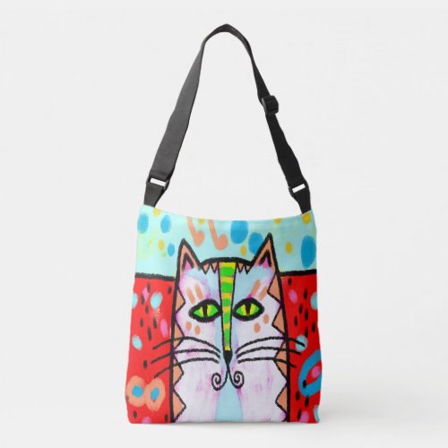 Original Abstract Digital Cat Art Tote Bag