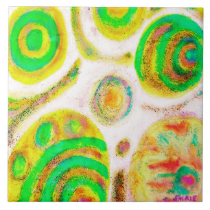 Original Abstract Digital Painting Ceramic Tile
