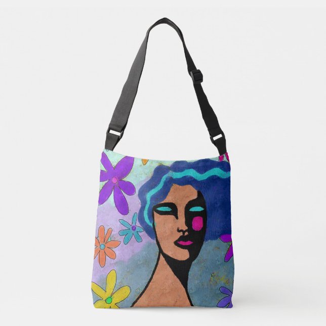 Original Abstract Digital Painting  Crossbody Bag (Front)