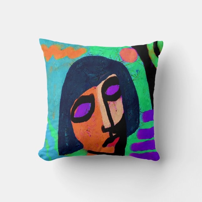 Original Abstract Digital Painting Throw Pillow (Front)
