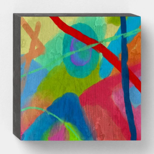 Original Abstract Digital Painting Wooden Box Sign