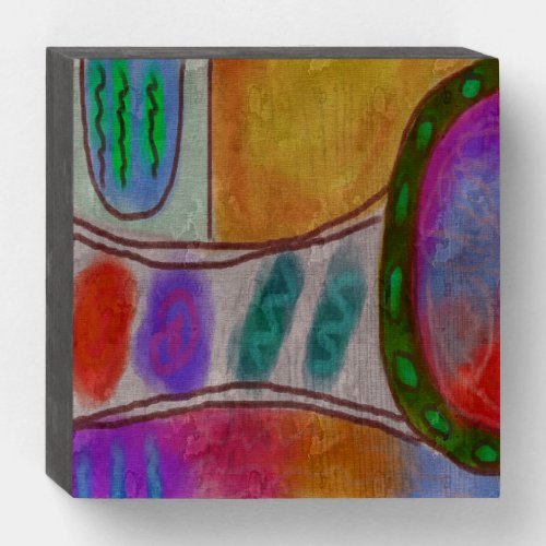 Original Abstract Digital Painting Wooden Box Sign