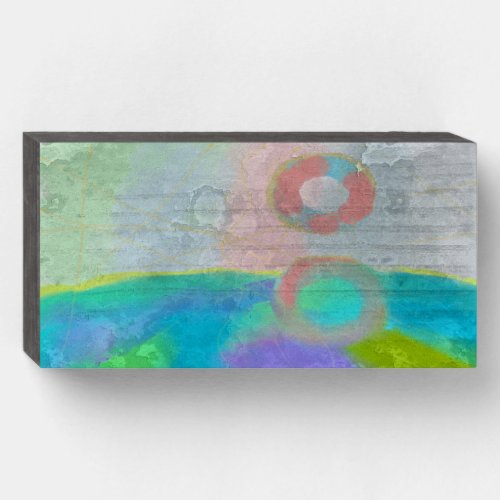 Original Abstract Digital Painting Wooden Box Sign