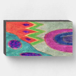 Original Abstract Digital Painting Wooden Box Sign