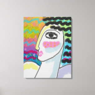 Original Abstract Digital Portrait of a Woman Canvas Print