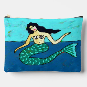 Original Abstract Mermaid Painting Accessory Pouch