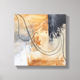 Original Abstract Painting Gold Black Canvas Print