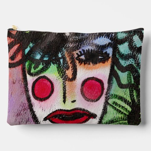 Original Abstract Painting of a Woman Accessory Pouch